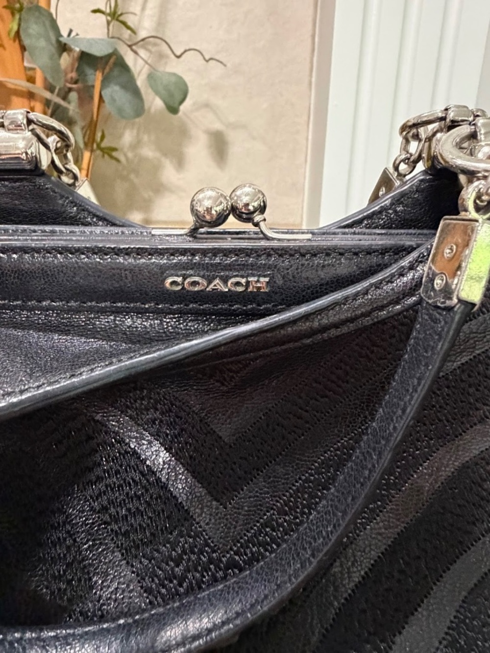 Coach Madison Black Zebra Carrie Satchel Shoulder Bag 26701 Rare - Picture 6 of 11
